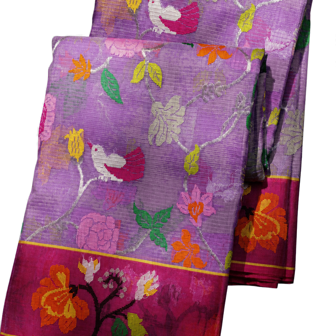 Zari Kota Cotton Lavender Saree