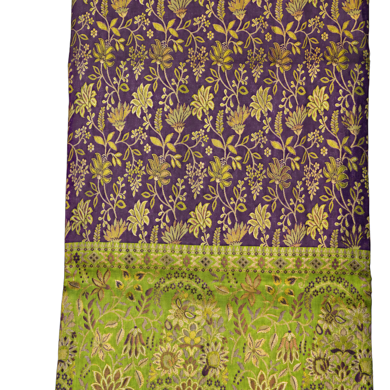 Kanchipuram Silk Purple Saree with All Over Floral Jaal
