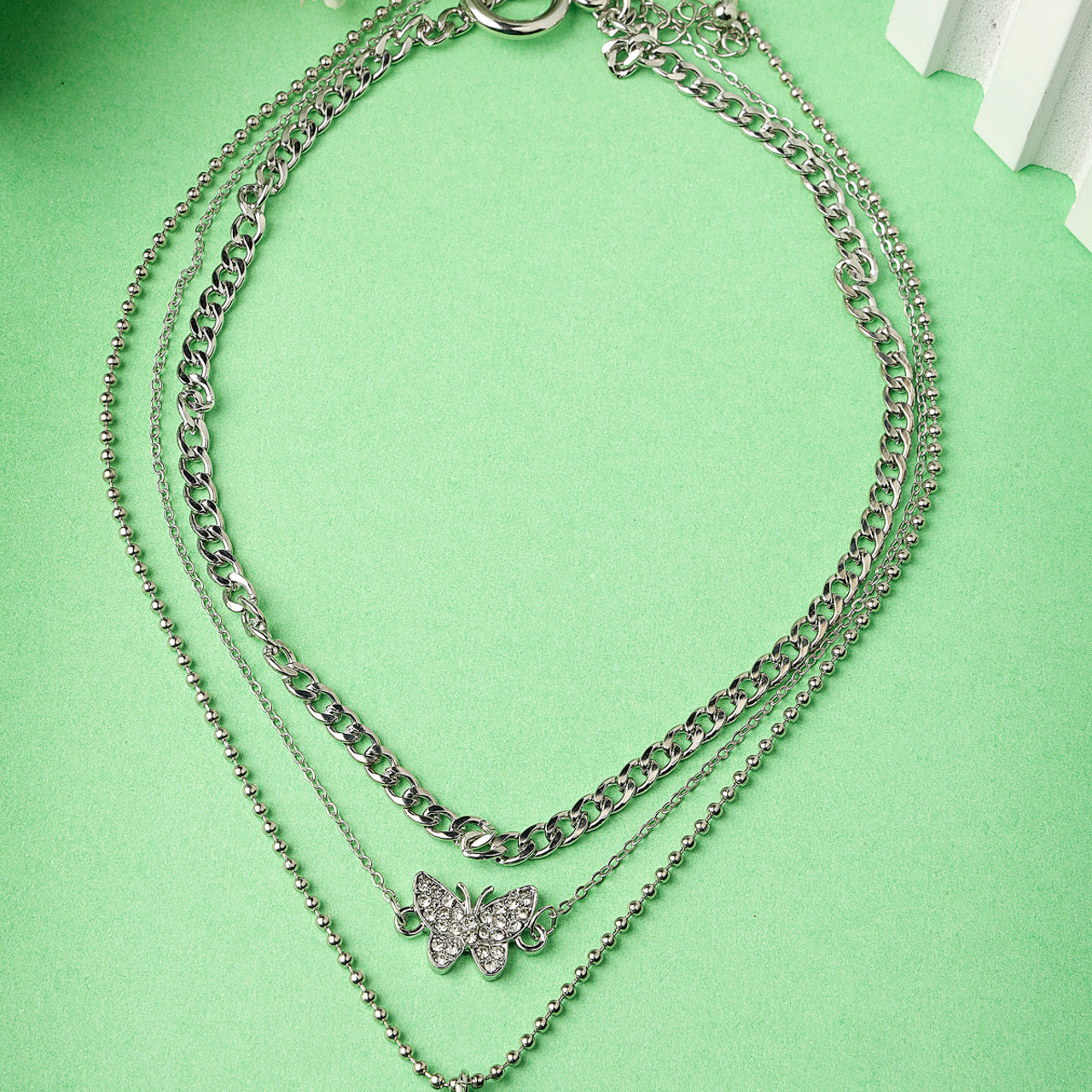 Scintillare by Sukkhi Designer Rhodium Plated Multilayered Pendant Necklace for Women & Girls