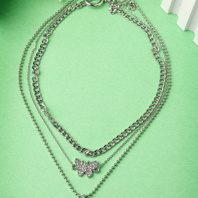 Scintillare by Sukkhi Designer Rhodium Plated Multilayered Pendant Necklace for Women & Girls