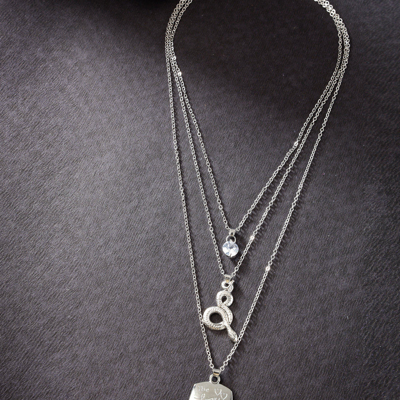 Scintillare by Sukkhi Fashionable Multilayered Rhodium Plated Silver Crystals Pendant Necklace for Women & Girls