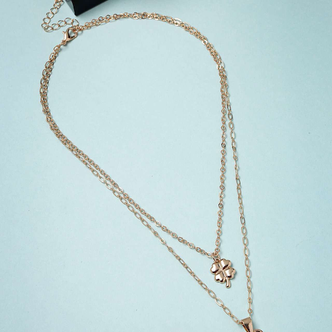 Scintillare by Sukkhi Adorable Heart Shaped With Gold Plated 2 Layered Pendant Necklace Metal Chain for Women & Girls