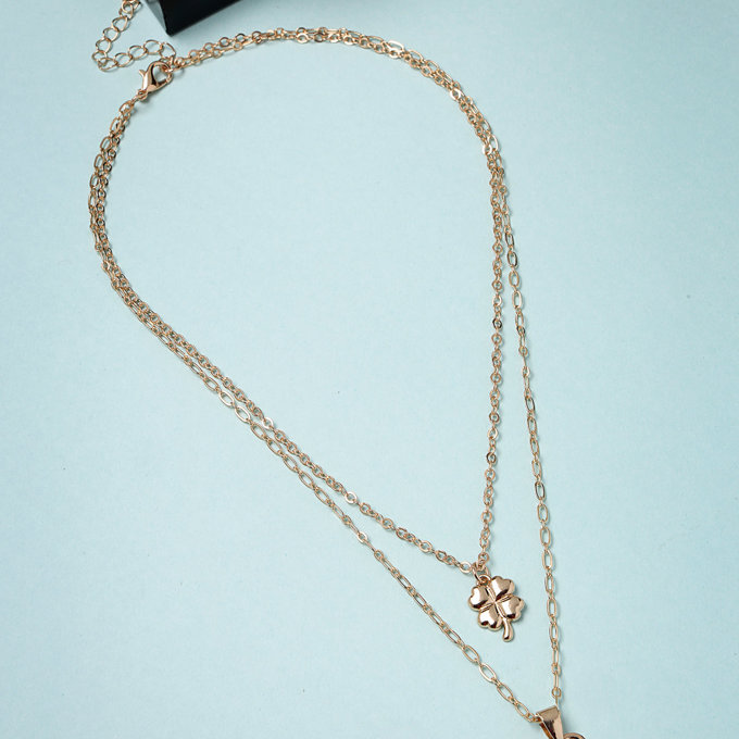 Scintillare by Sukkhi Adorable Heart Shaped With Gold Plated 2 Layered Pendant Necklace Metal Chain for Women & Girls