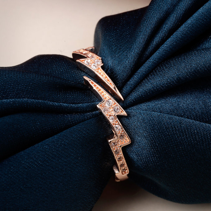 Scintillare by Sukkhi Decorative Rose Gold Plated Crystals Stones Studded Adjustable Finger Rings for Women & Girls