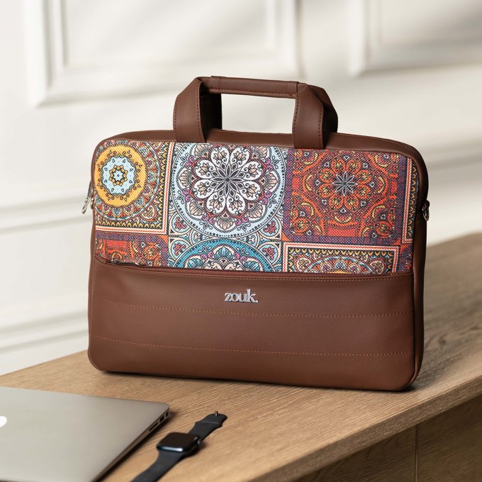 Arin Laptop Bag - Multicolor Mandala Print