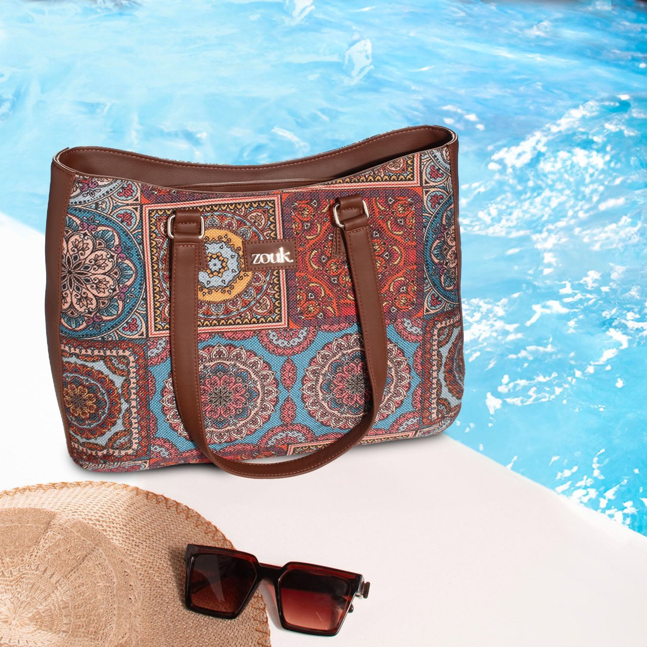 Multicolor Mandala Print Getaway Handbag