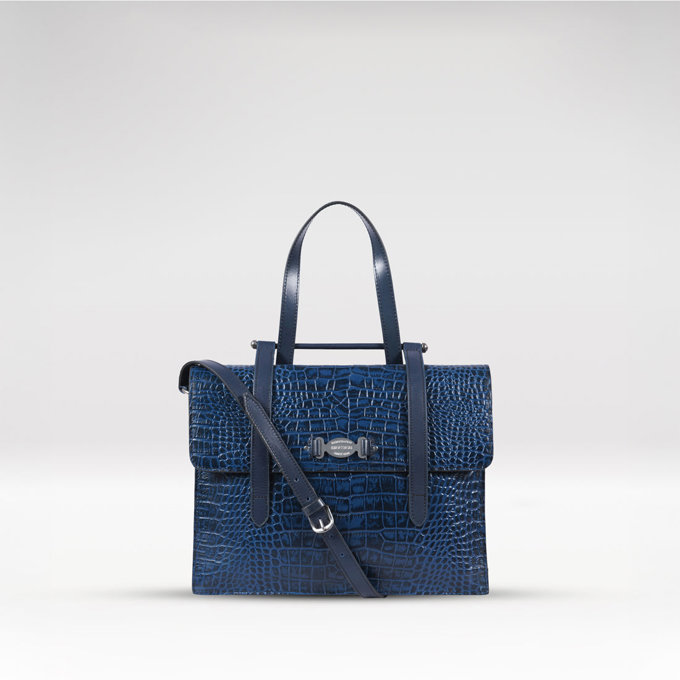 Santiago 07 Blue Leather Shoulder Bag