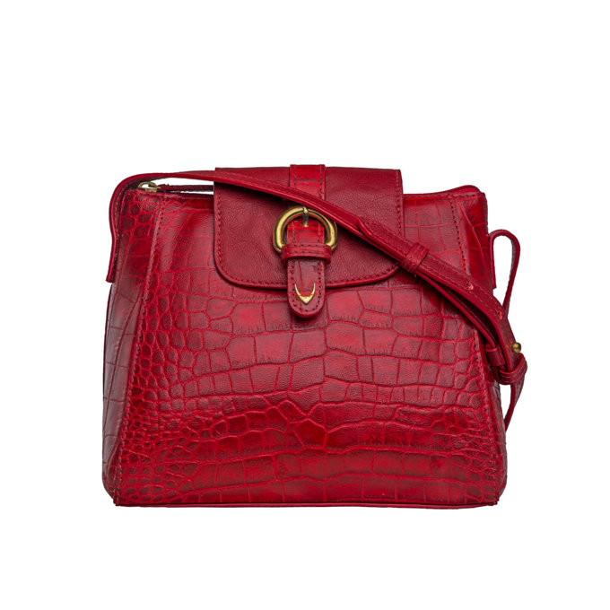 Ee Lyra Red Leather Sling Bag