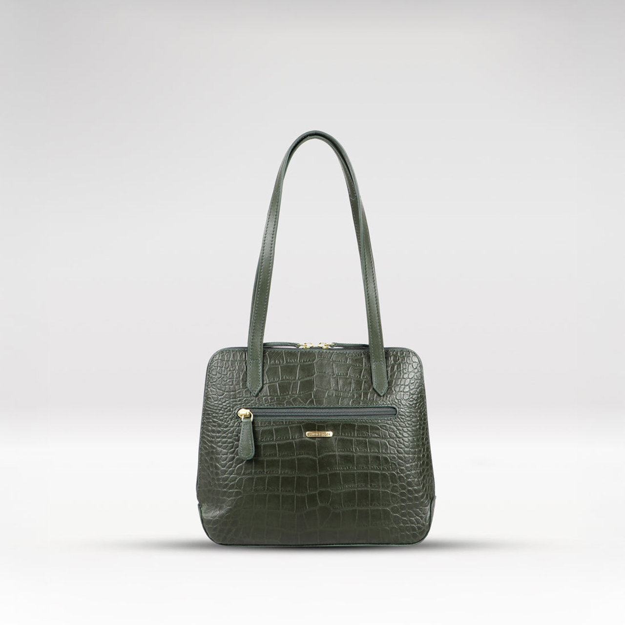 Fl Cindy Green Leather Shoulder Bag