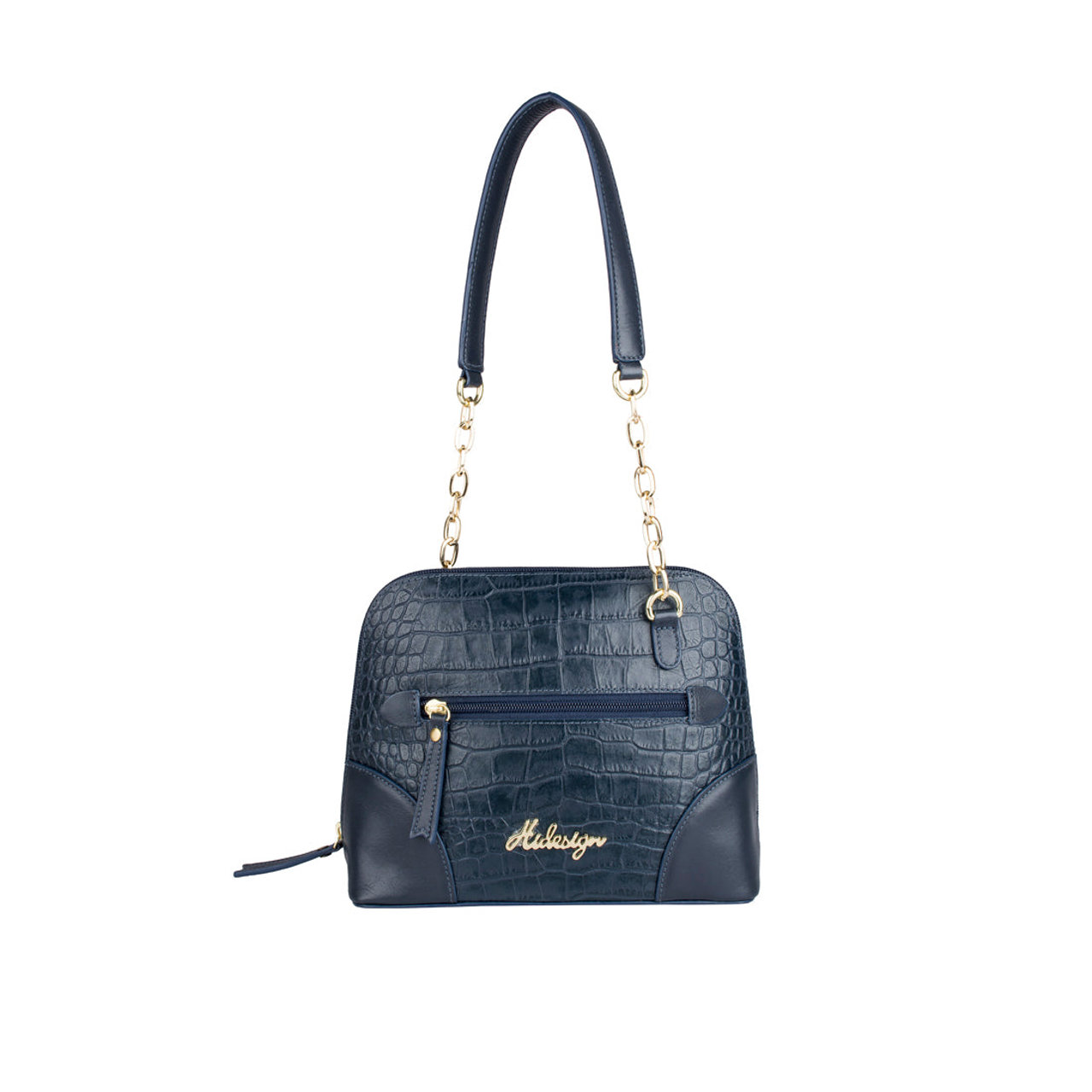 Fl Heidi Blue Leather Shoulder Bag