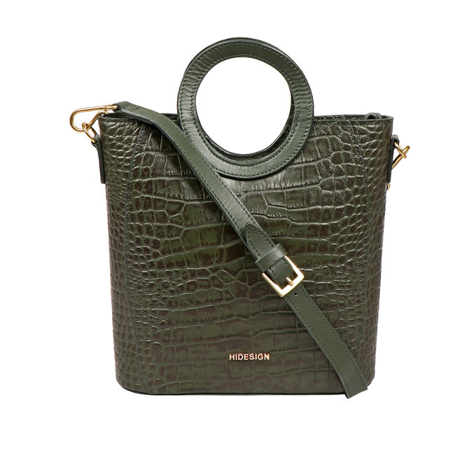 Beth 07 Green Leather Tote Bag