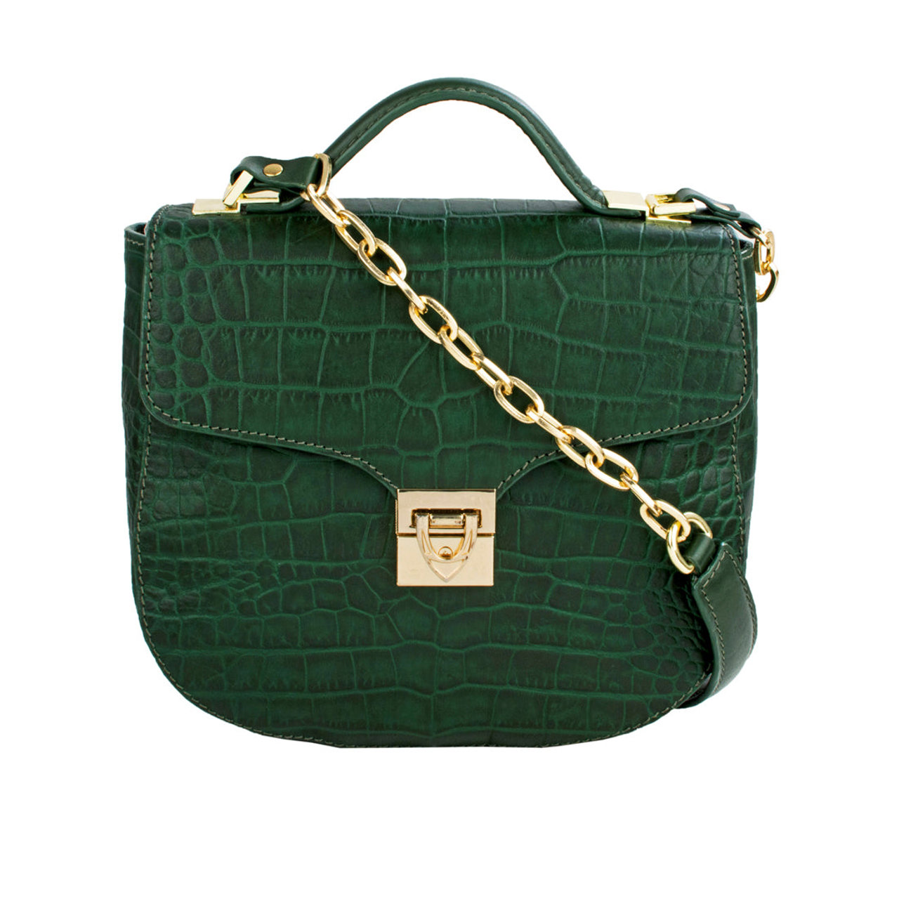 Ee Elsa Green Leather Satchel