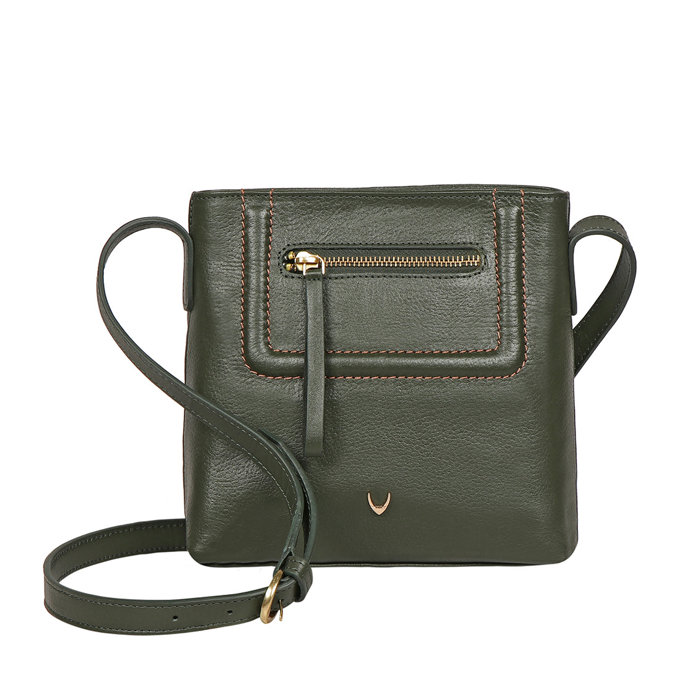 Aspen 02 Sb Green Leather Sling Bag