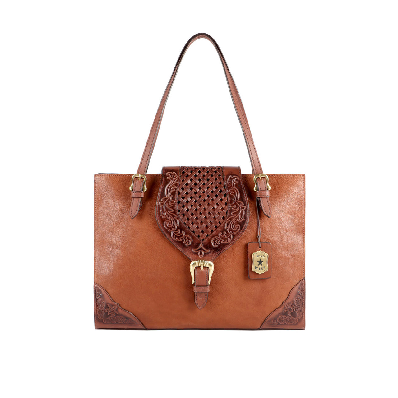 Belle Star 01 Tan Leather Tote Bag