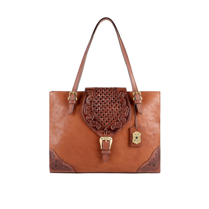 Belle Star 01 Tan Leather Tote Bag