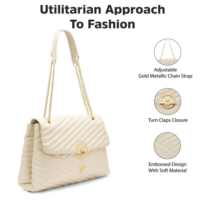Denver Large Off White Satchel Bag