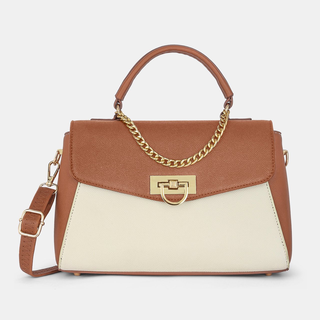 Pine Flap Small Tan Handbag