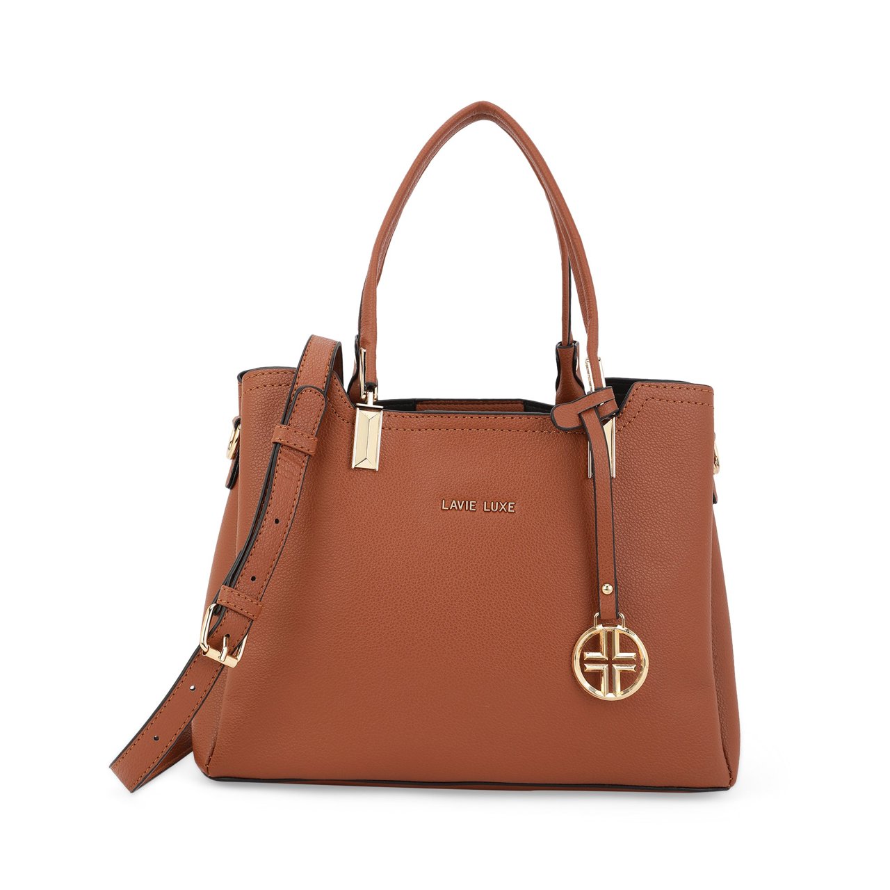 Azura 3 Compartments Medium Tan Handbag