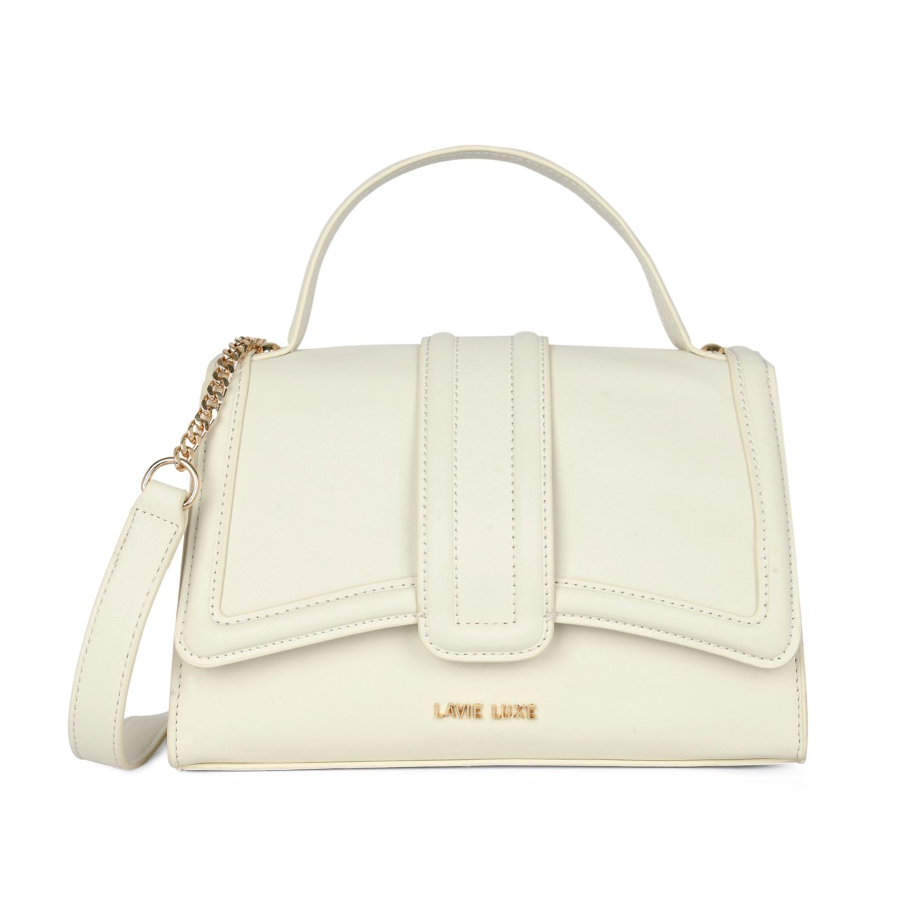 Bubble Flap Medium Off White Handbag