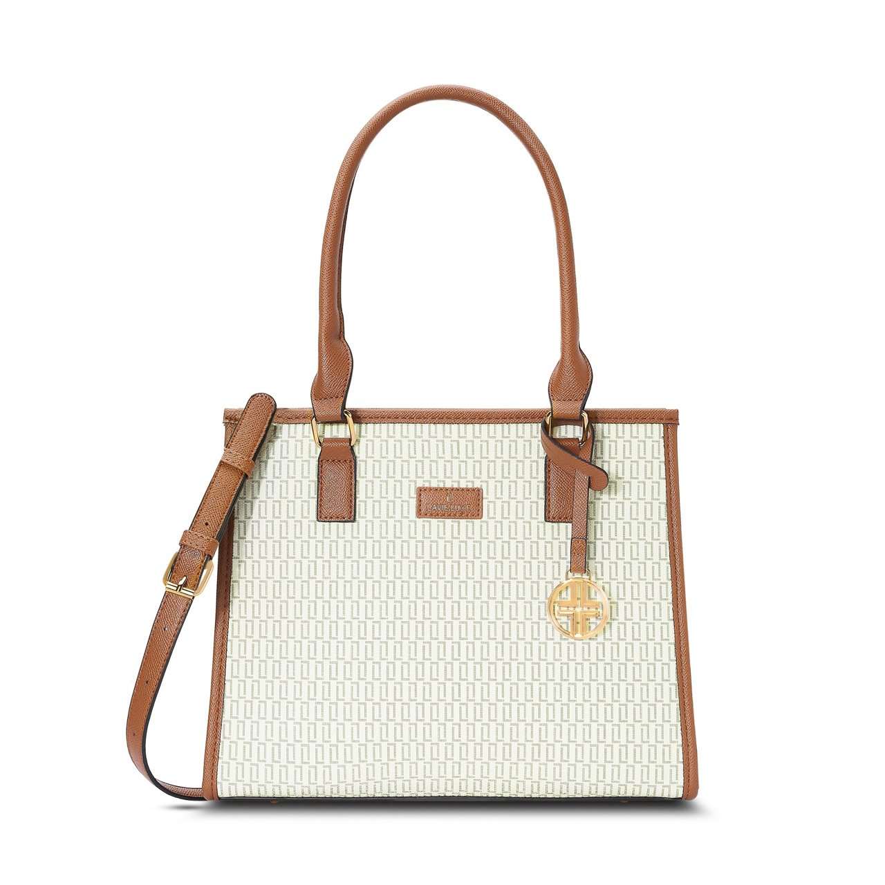 Monogram Quad Medium Off White Satchel Bag