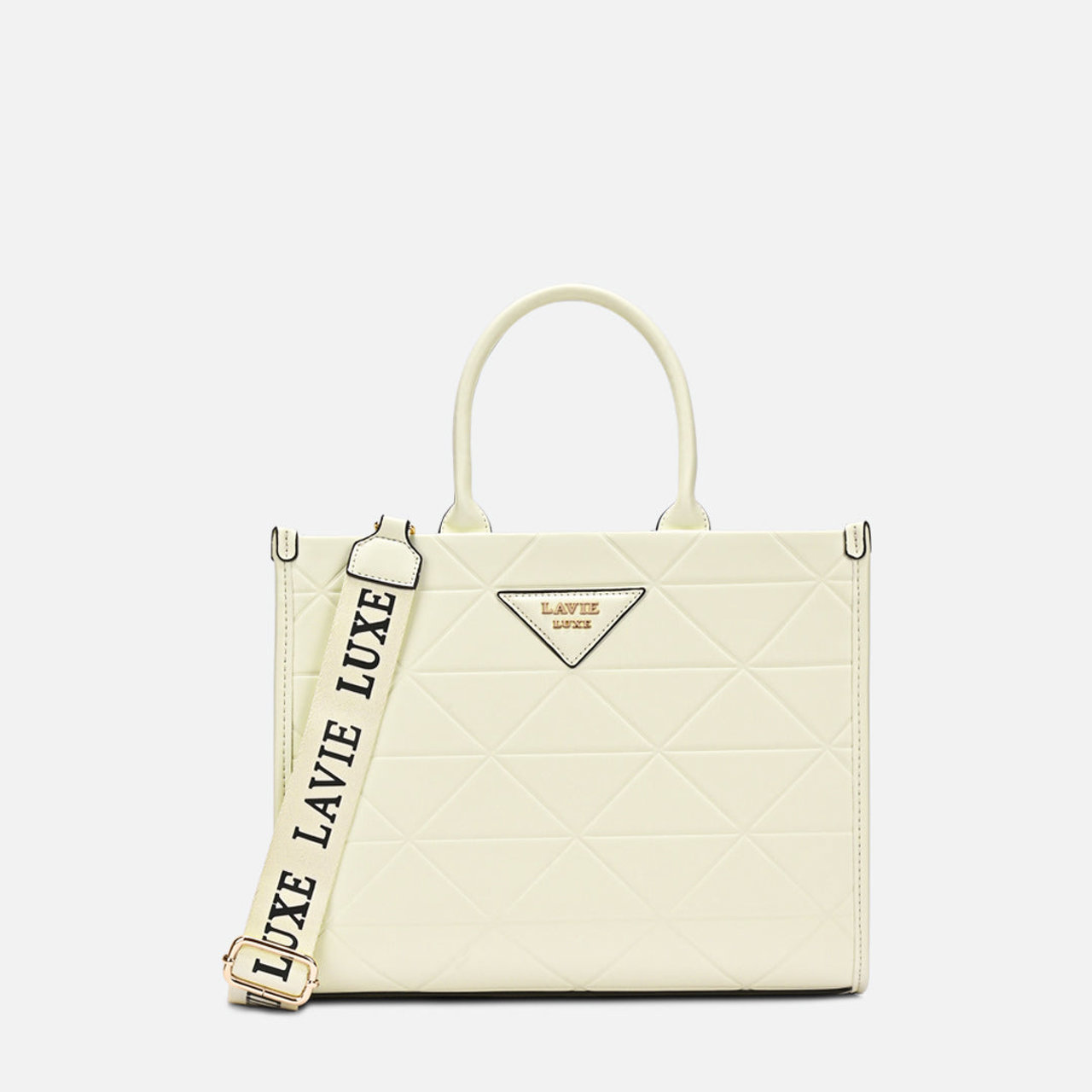 Mona Box Medium Off White Handbag