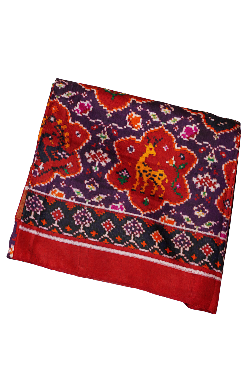Patan Patola Silk Multi Colour Double Ikat Saree