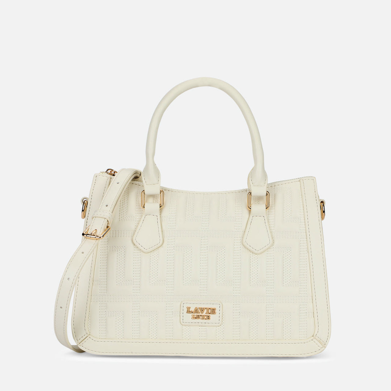 Hailey 3 Compartment Medium Off White Handbag