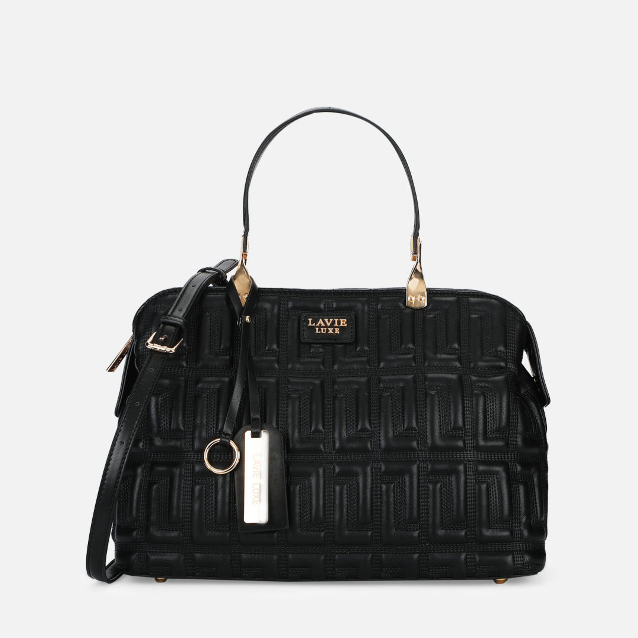 Juli 3 Compartment Large Black Handbag