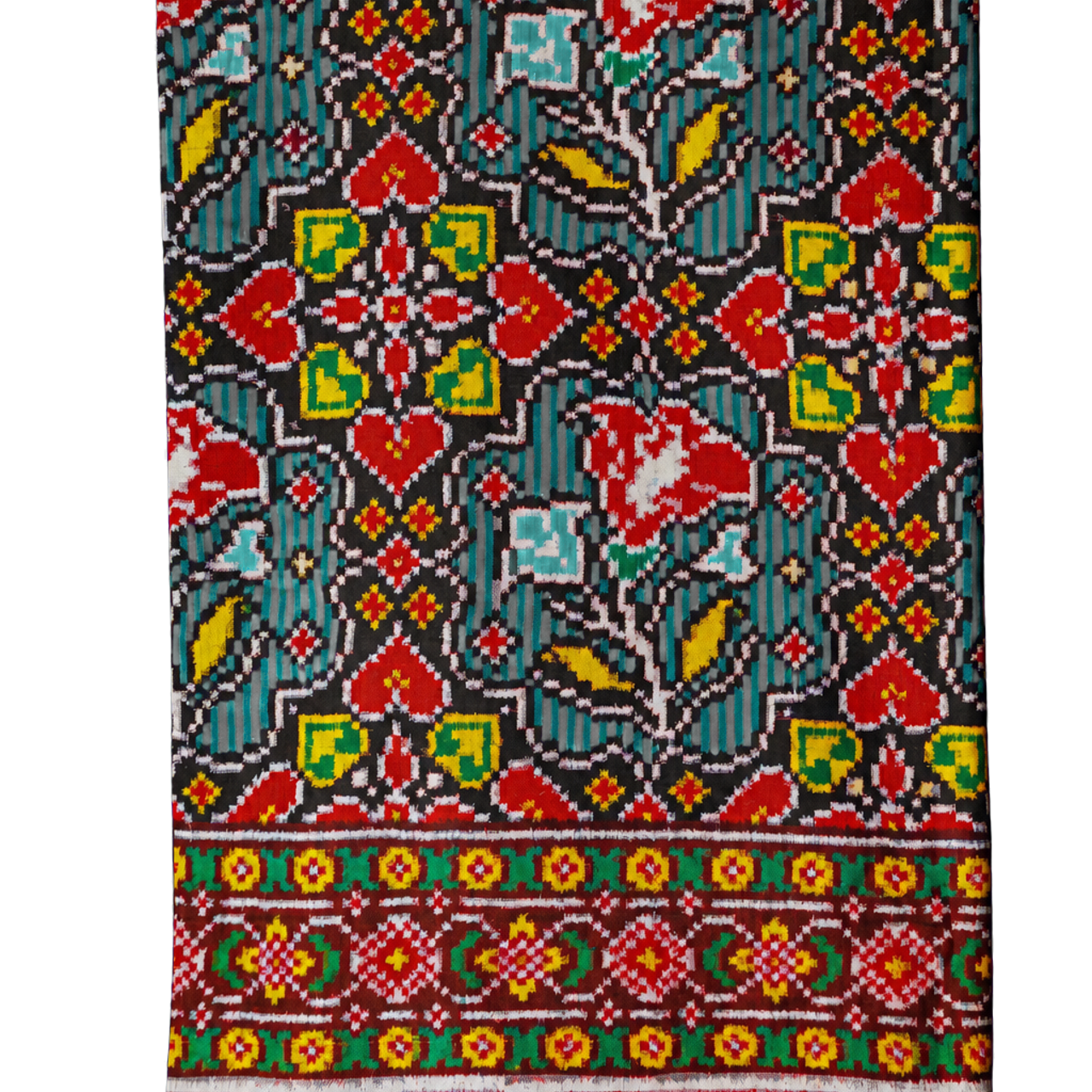 Patan Patola Silk Multi-Colour Double Ikat Saree
