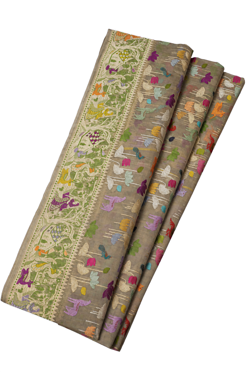 Banarasi Organza Tissue Saree with Jamdani Weaving
