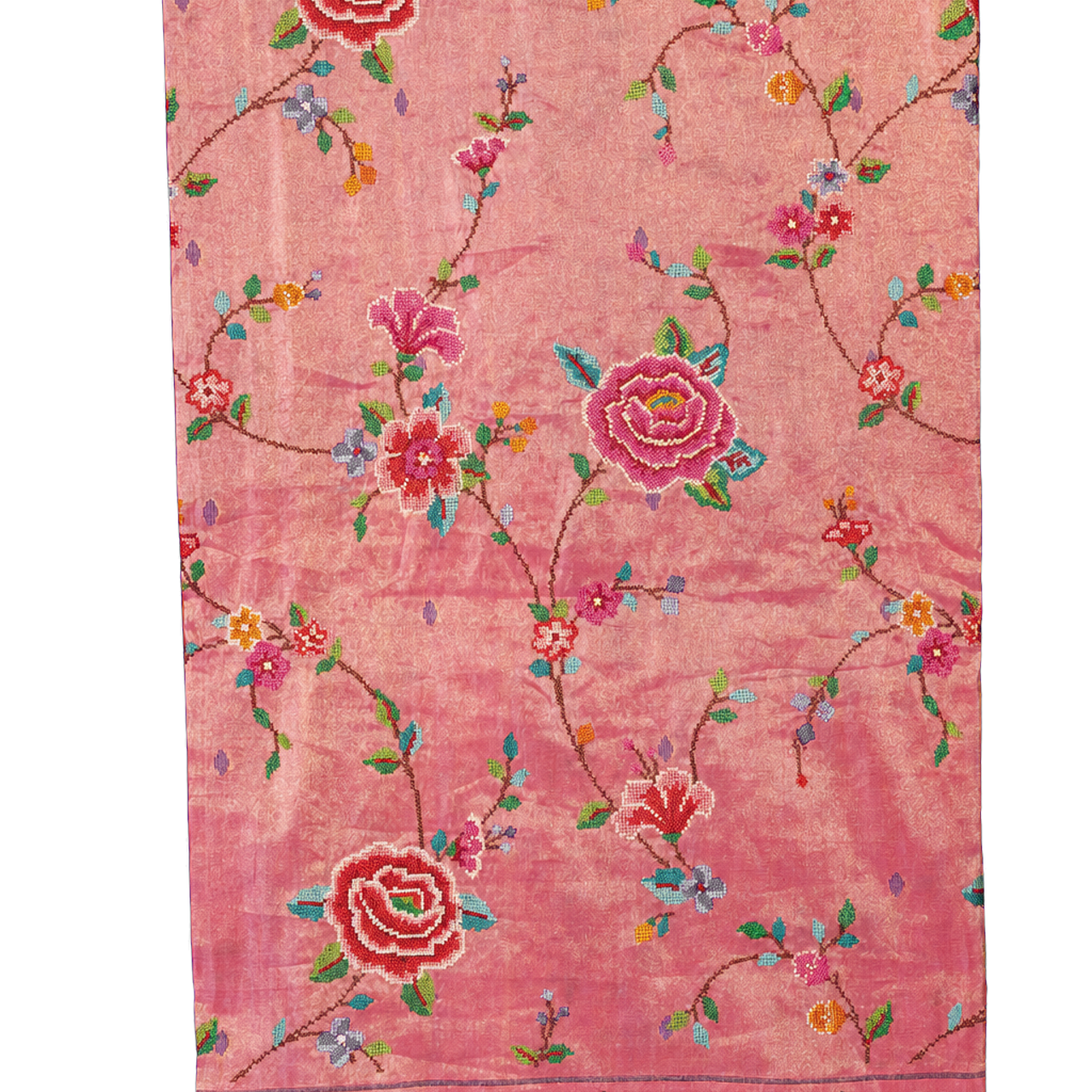 Fusion Paithani Silk Baby Pink Saree with Thread Work and Muniya Border